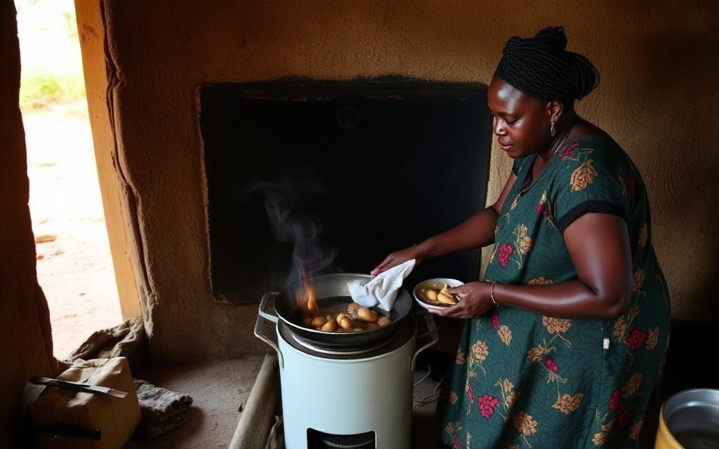 Efficient cookstove in use in a Malawian home